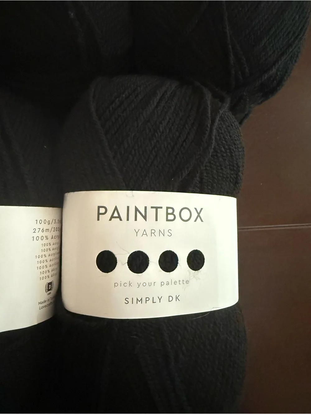 Paintbox Black Yarn - 5 Skeins
